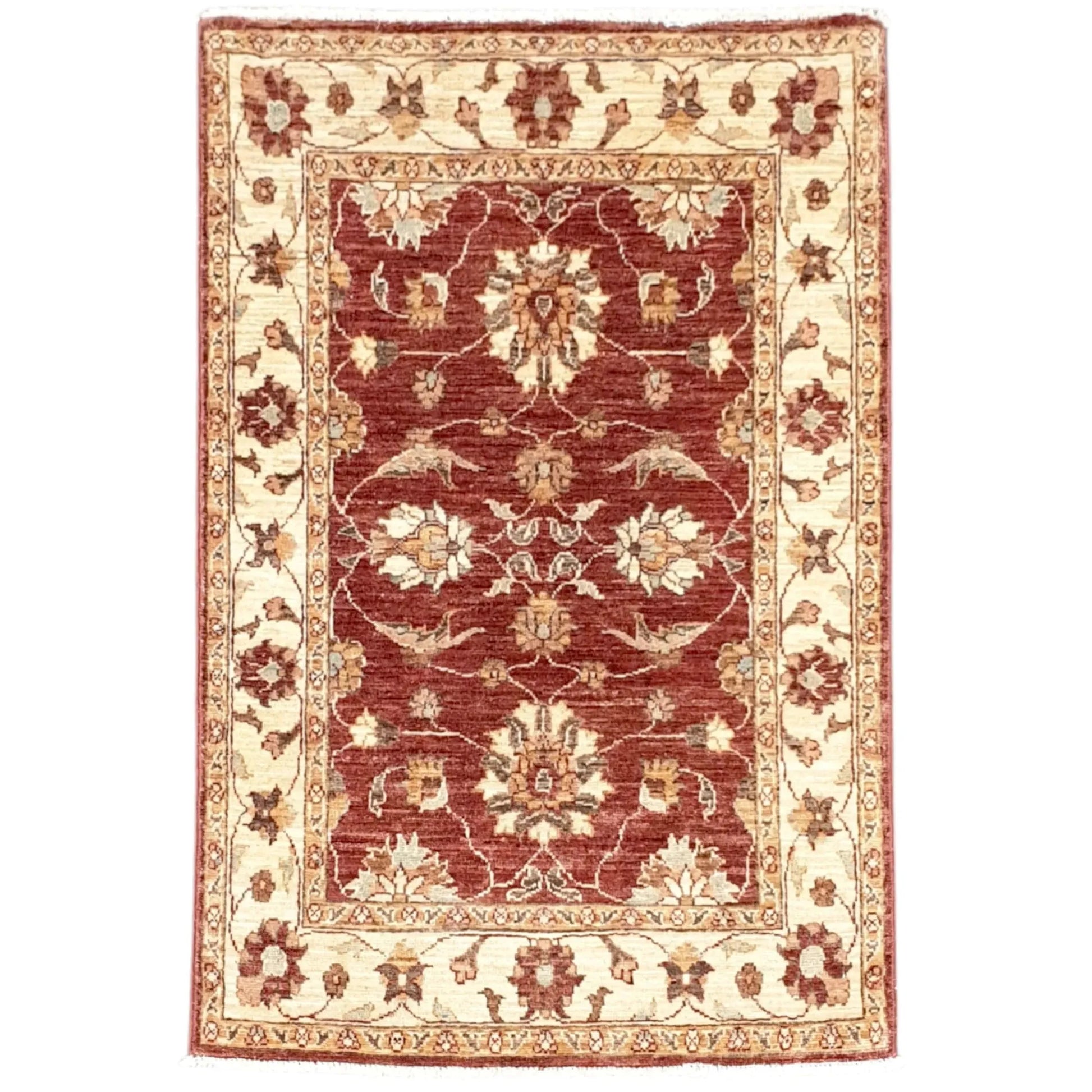 Afghan Chobi hand-knotted wool rug 133 x 85 cm full view