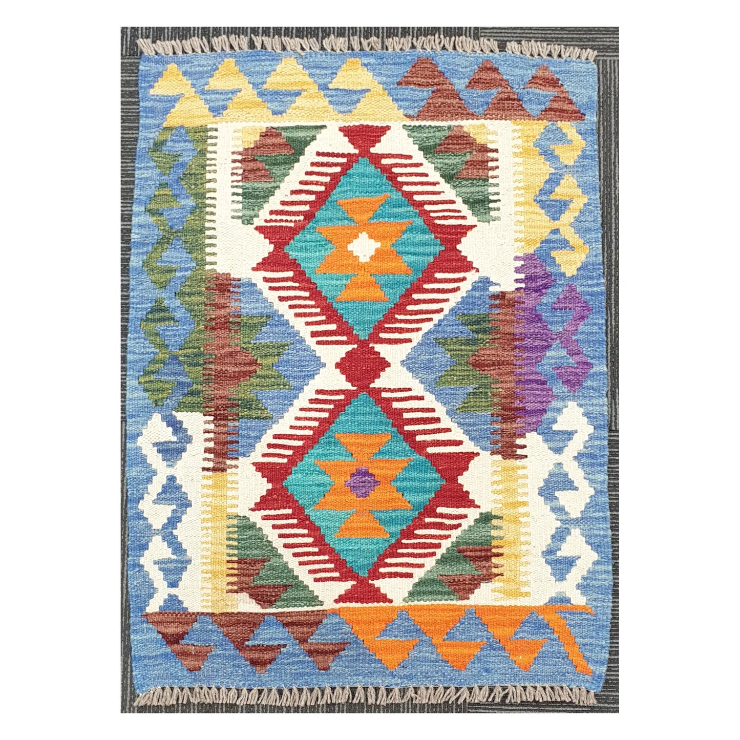 Afghan Chobi Kilim Hand-Woven Wool Rug 84 x 60 cm | Silk Road Rugs NZ