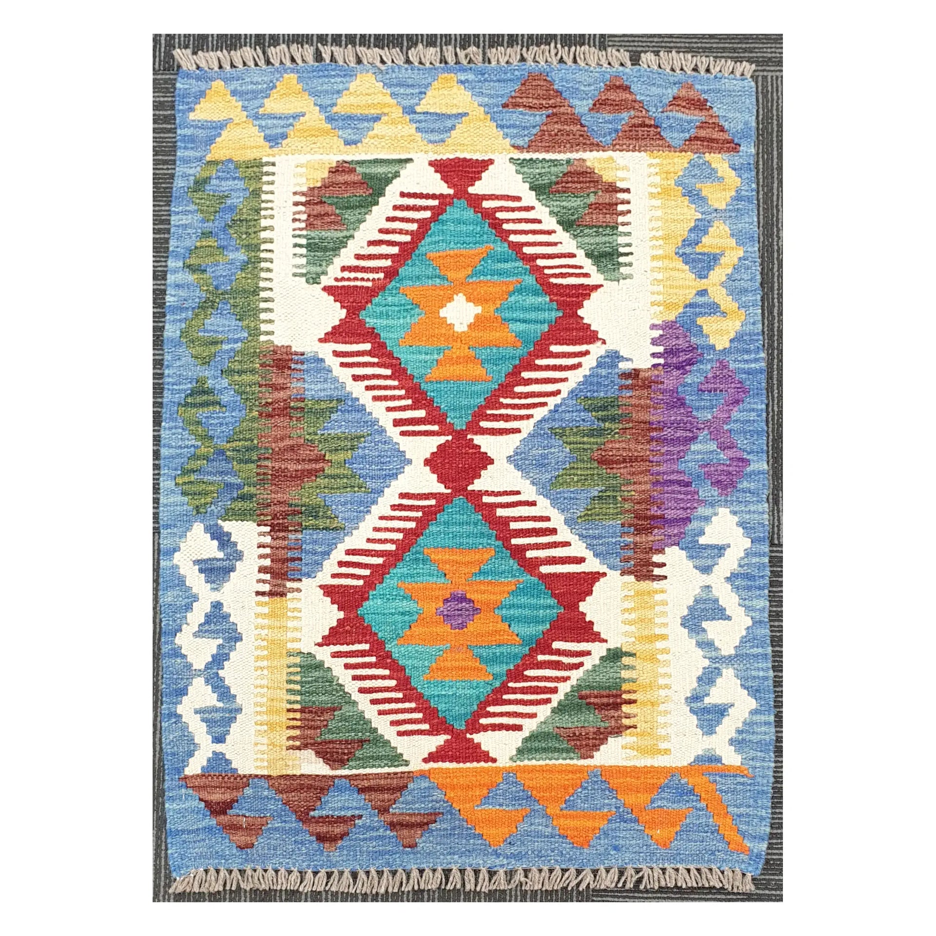Afghan Chobi Kilim Hand-Woven Wool Rug 84 x 60 cm | Silk Road Rugs NZ