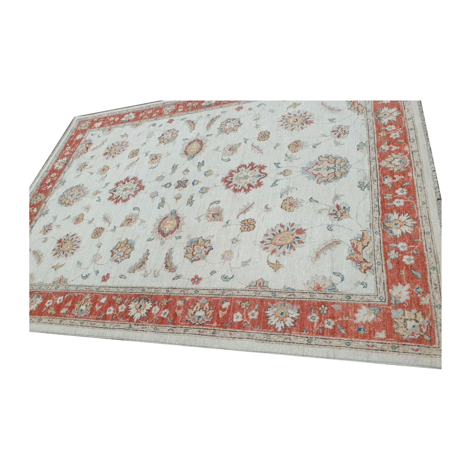 Afghan Chobi Red Border Rug 193 x 143cm – Silk Road Rugs