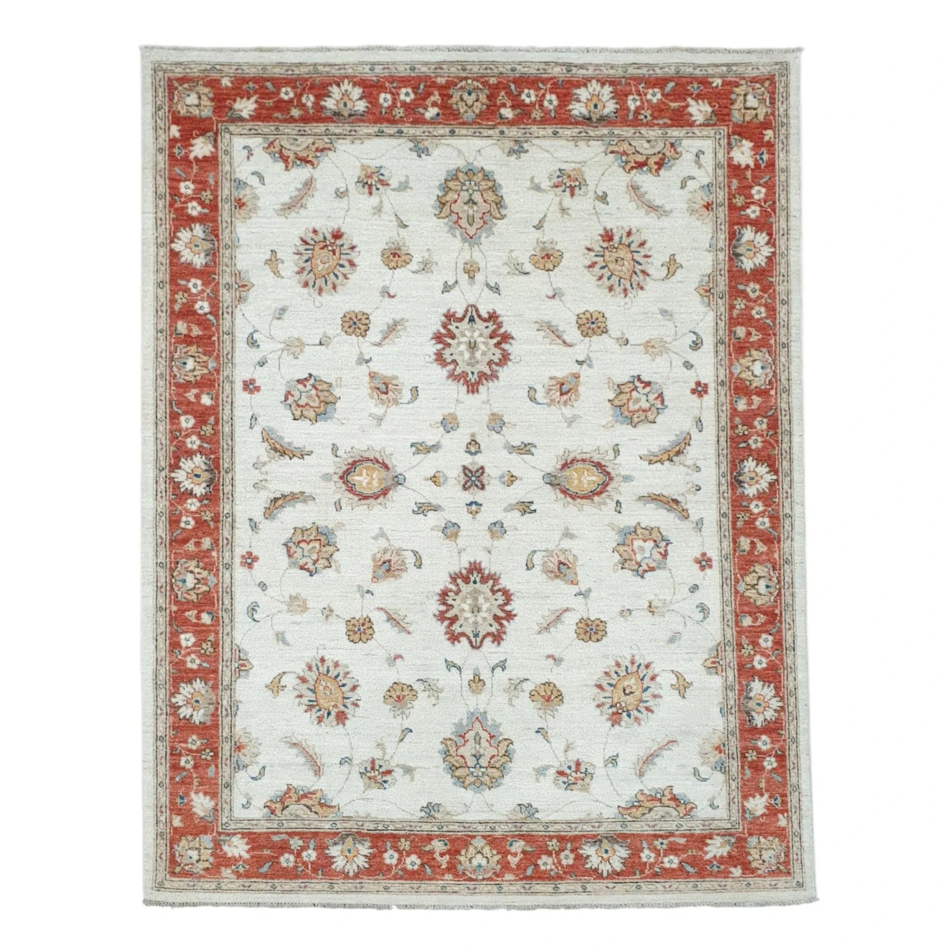 Afghan Chobi Red Border Rug 193 x 143cm – Silk Road Rugs