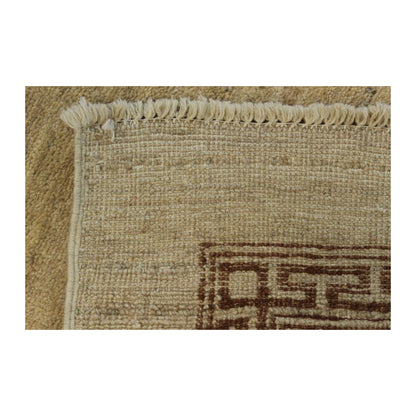 Reverse-weave detail of Afghan Gabbeh wool runner rug with fringe, 277 x 81 cm