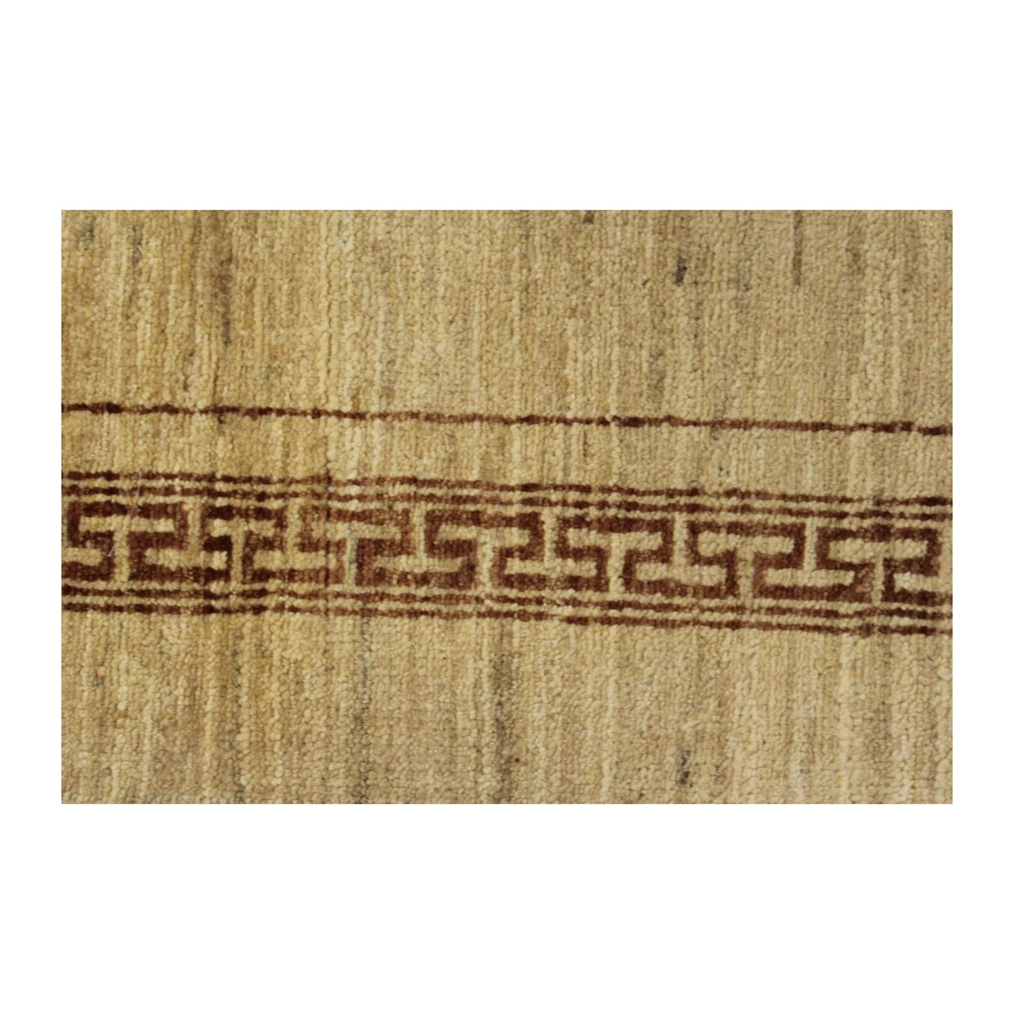Side-border detail of Afghan Gabbeh runner rug with beige wool texture, 277 x 81 cm