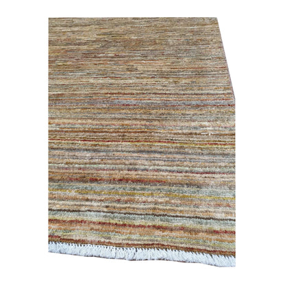 Edge and fringe detail of Afghan Gabbeh wool rug, 194 x 142 cm