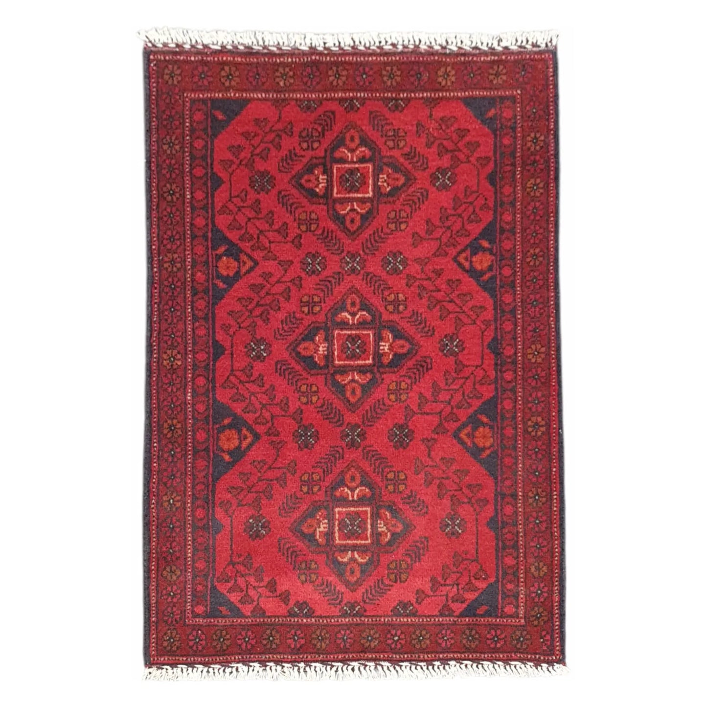 Afghan Khal Mohammadi hand-knotted wool rug 119 x 77 cm full view