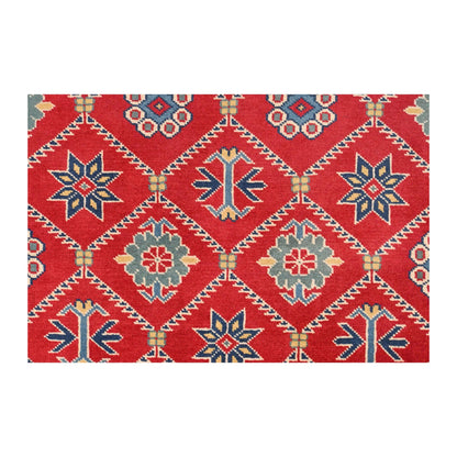 Field detail of Afghan Shirvan wool rug showing floral-geometric lattice motifs, 221 x 159 cm