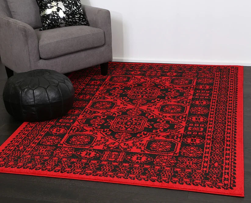 Tribe Red and Black Rug