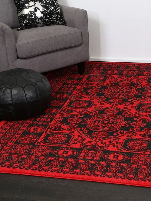 Tribe Red and Black Rug