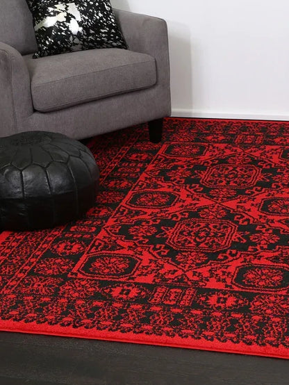Tribe Red and Black Rug