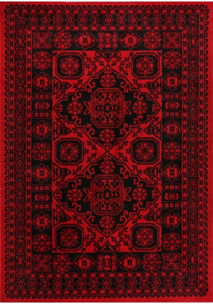 Tribe Red and Black Rug