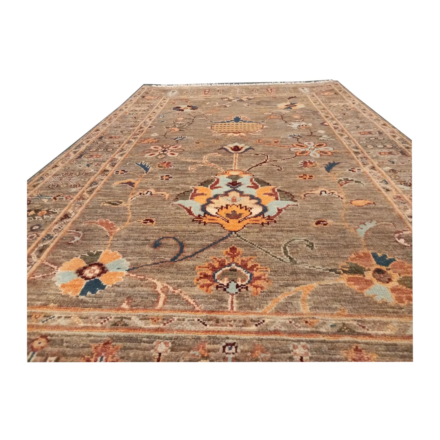 Field detail of Afghan Sultani wool rug with floral branches and ornamental motifs, 157 x 101 cm
