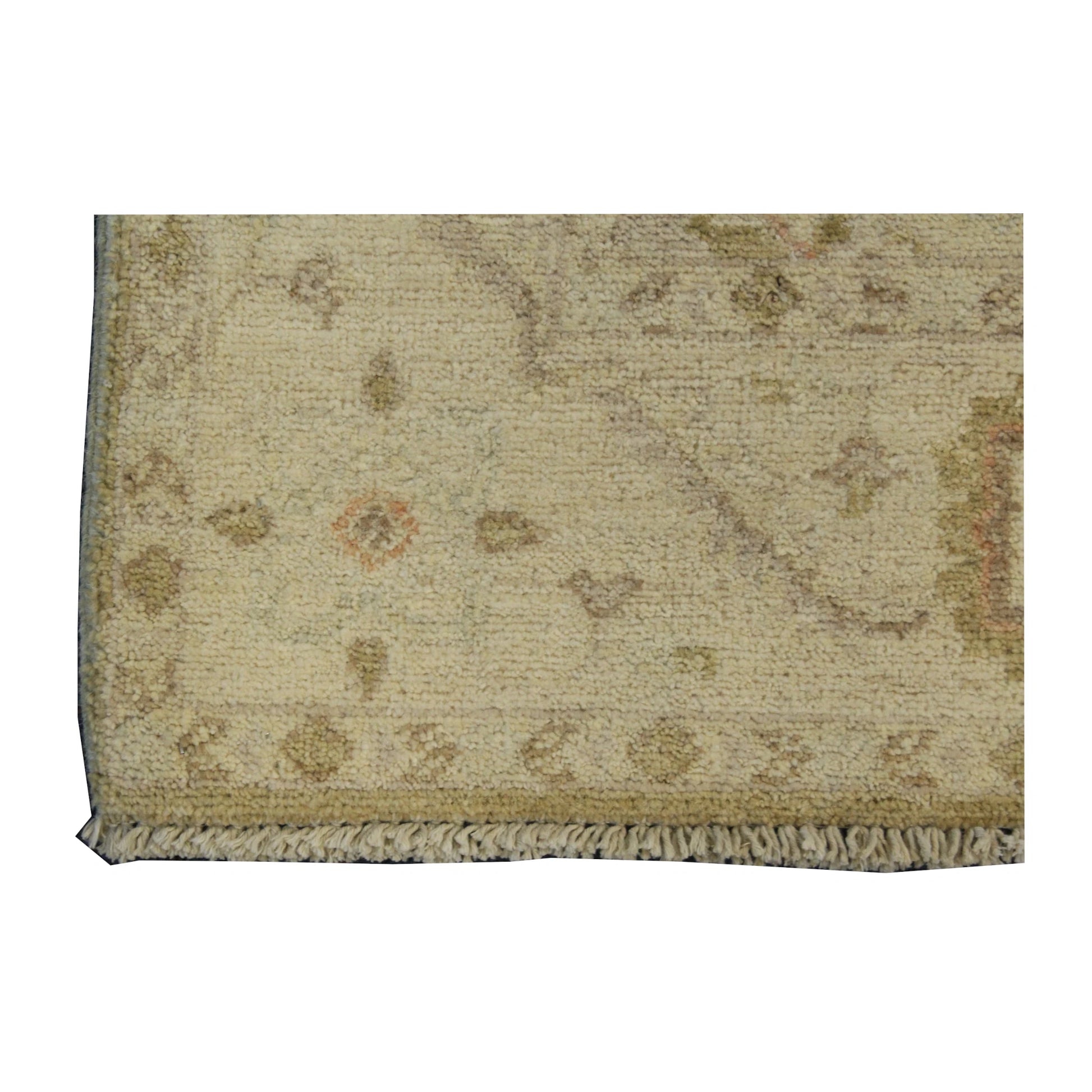 Border and fringe detail of Afghan Ziegler wool rug, 200 x 123 cm