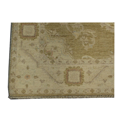 Corner detail of Afghan Ziegler wool rug with bordered frame, 200 x 123 cm