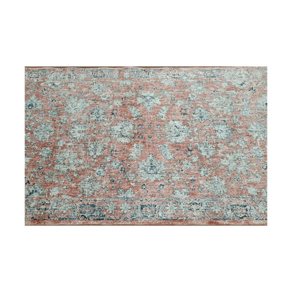 Border detail of Alhambra rose traditional runner rug with traditional floral pattern