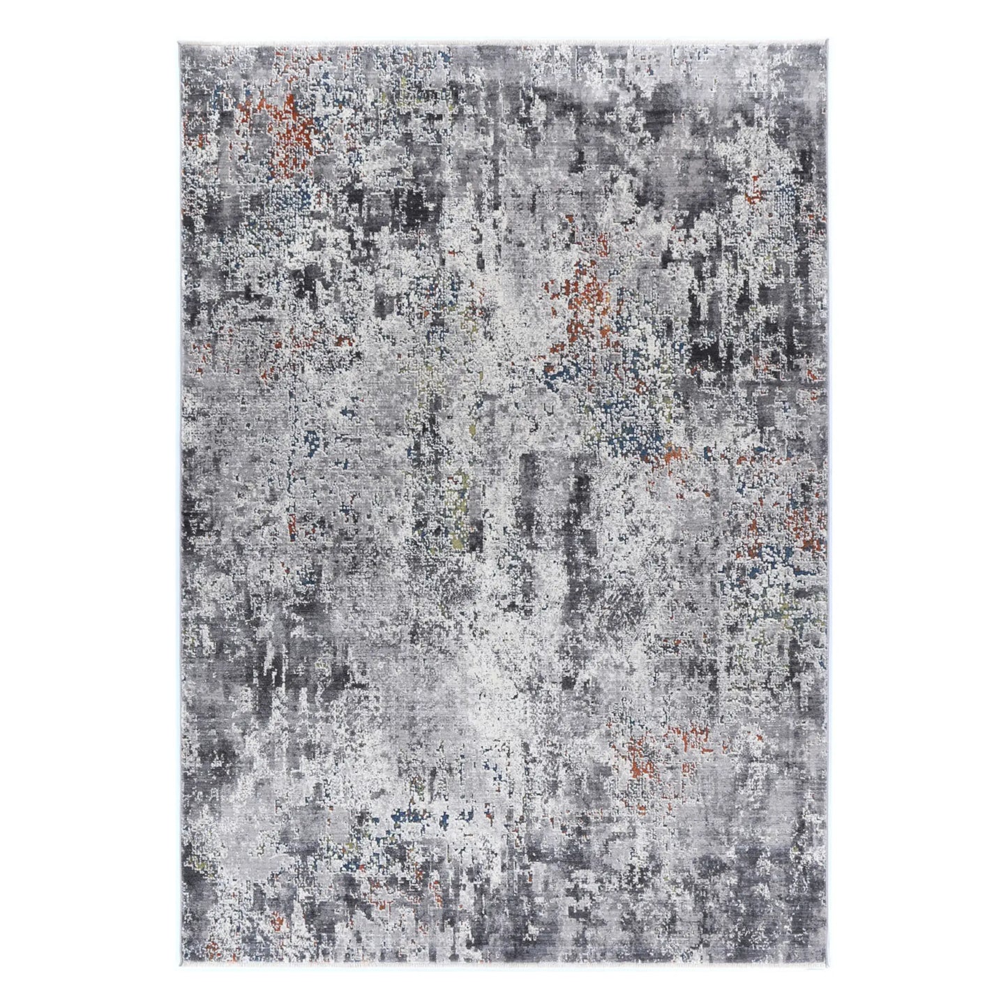 Full view of Almeras A4 grey abstract modern designer rug 230 x 160 cm