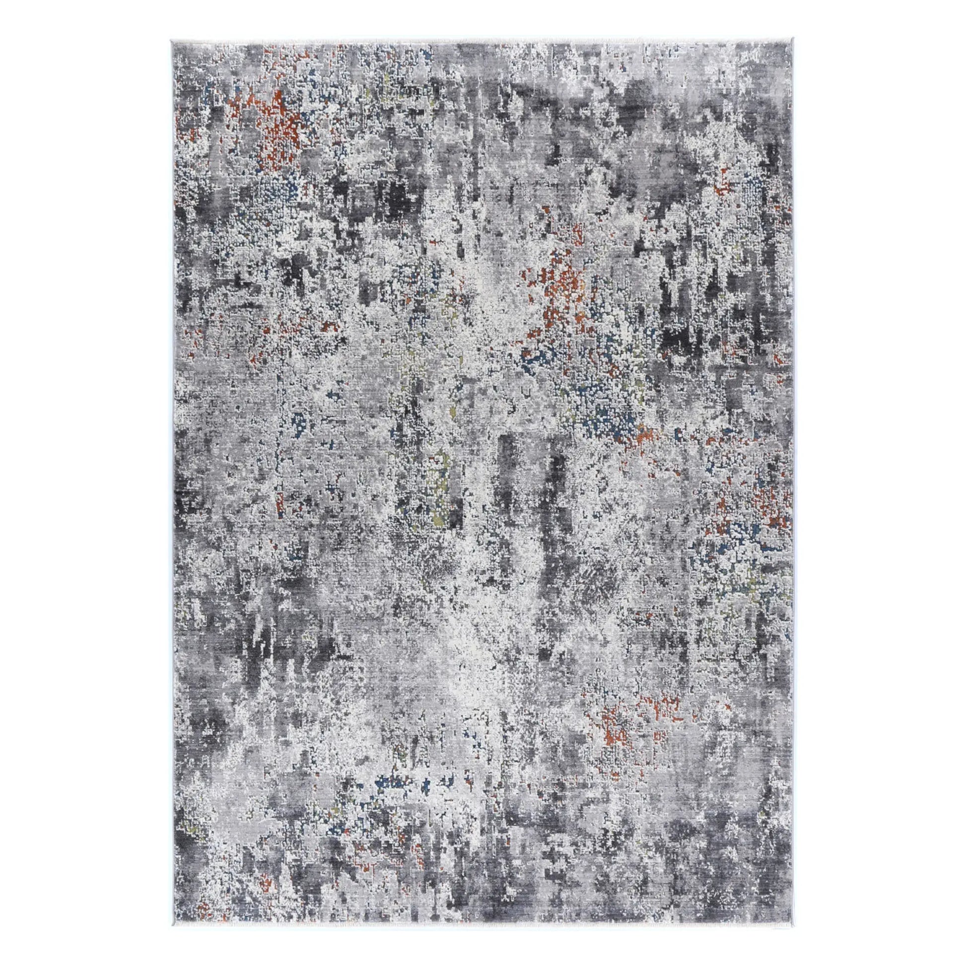Full view of Almeras A4 grey abstract modern designer rug 230 x 160 cm