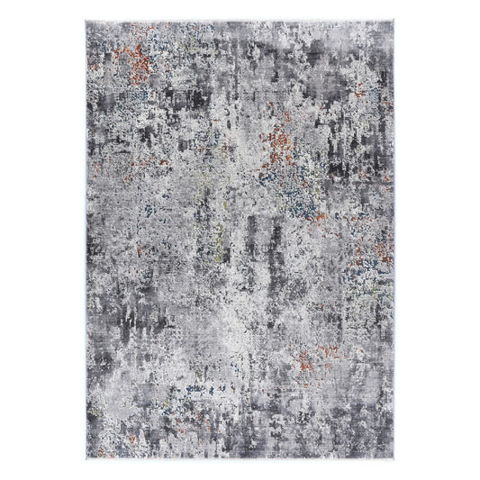 Full view of Almeras A4 grey abstract modern designer rug 230 x 160 cm
