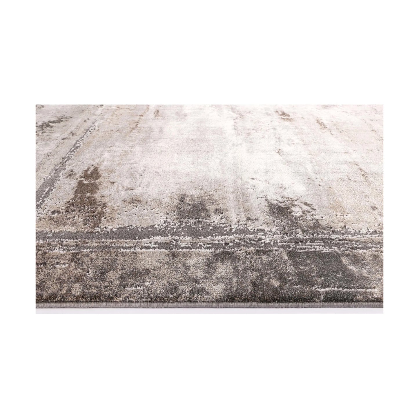 Close-up of Antep 23314 975 Grey White rug showing polypropylene pile texture, grey white tones and border detail, 230 x 160 cm