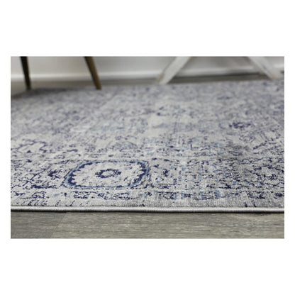 Edge pattern detail of Arya charcoal traditional rug with ornamental border design