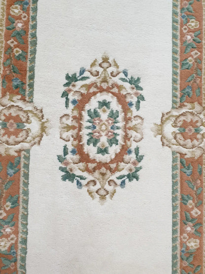 Aubusson rug 180 x 92 cm central panel detail decorative design