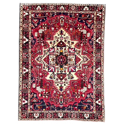 Bakhtiari hand-knotted wool rug 315 x 205 cm full view garden panel design