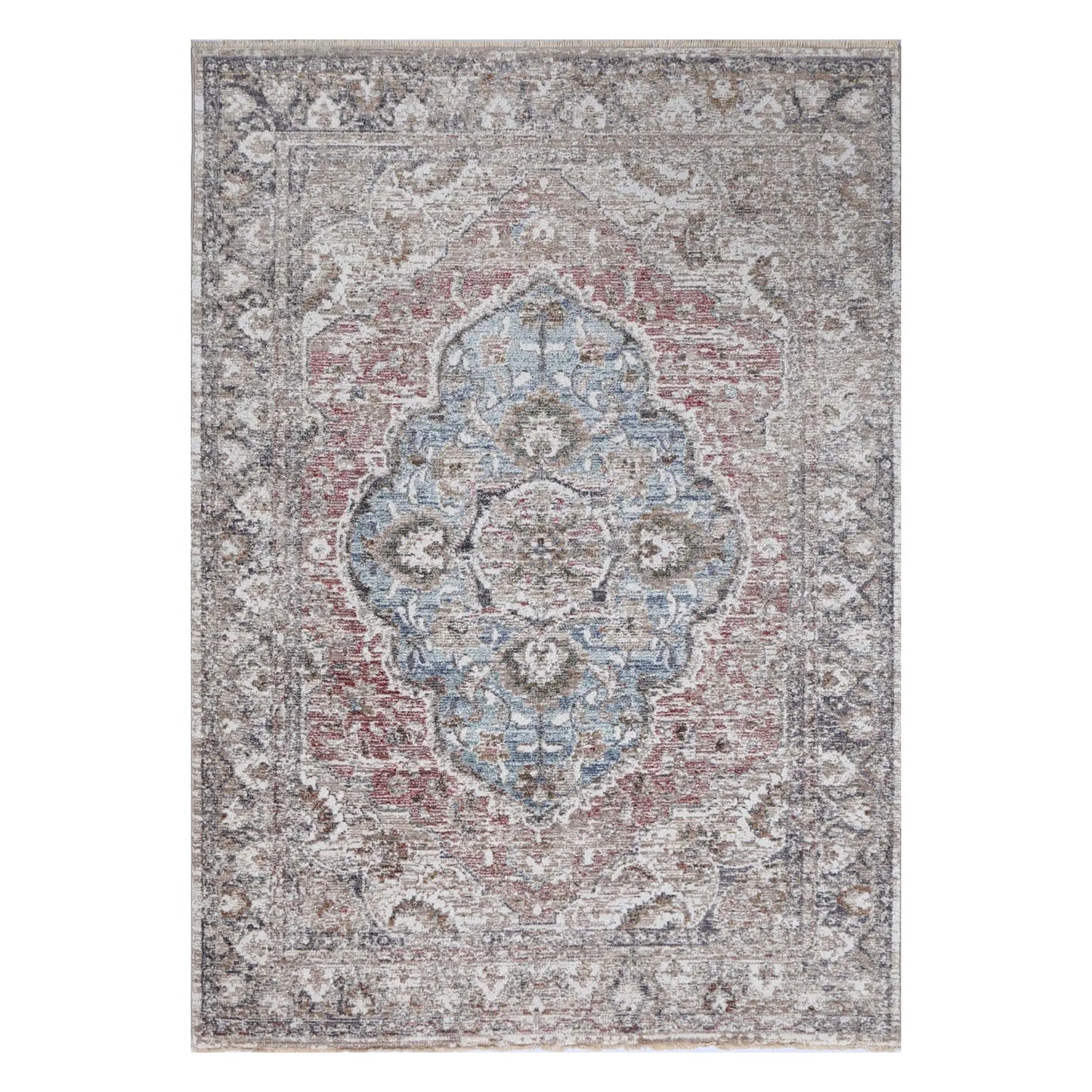 Full view of Baltimore Arlington medallion transitional rose rug 170 x 120 cm with ornamental border