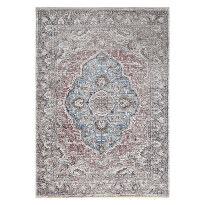 Full view of Baltimore Arlington medallion transitional rose rug 170 x 120 cm with ornamental border