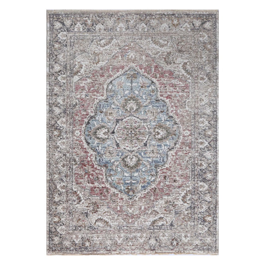 Full view of Baltimore Arlington medallion transitional rose rug 170 x 120 cm with ornamental border
