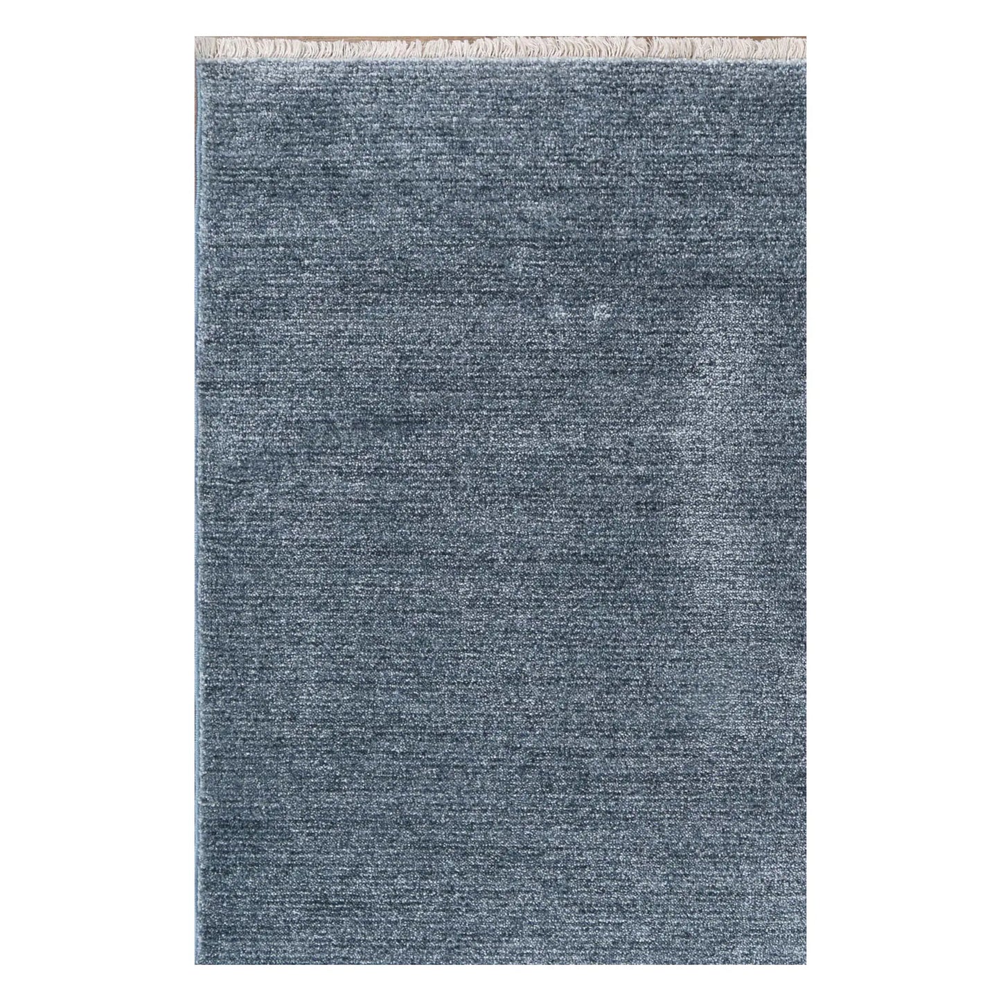 Texture detail of Baltimore Chobi Ocean grey rug showing blue-grey tonal variation