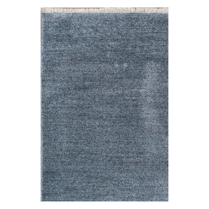Texture detail of Baltimore Chobi Ocean grey rug showing blue-grey tonal variation