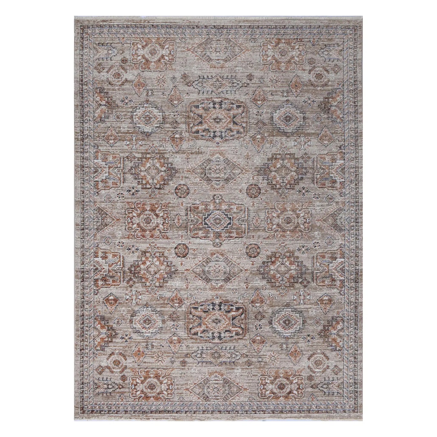 Full view of Baltimore Upton vintage inspired rug 230 x 160 cm with medallion and ornamental border