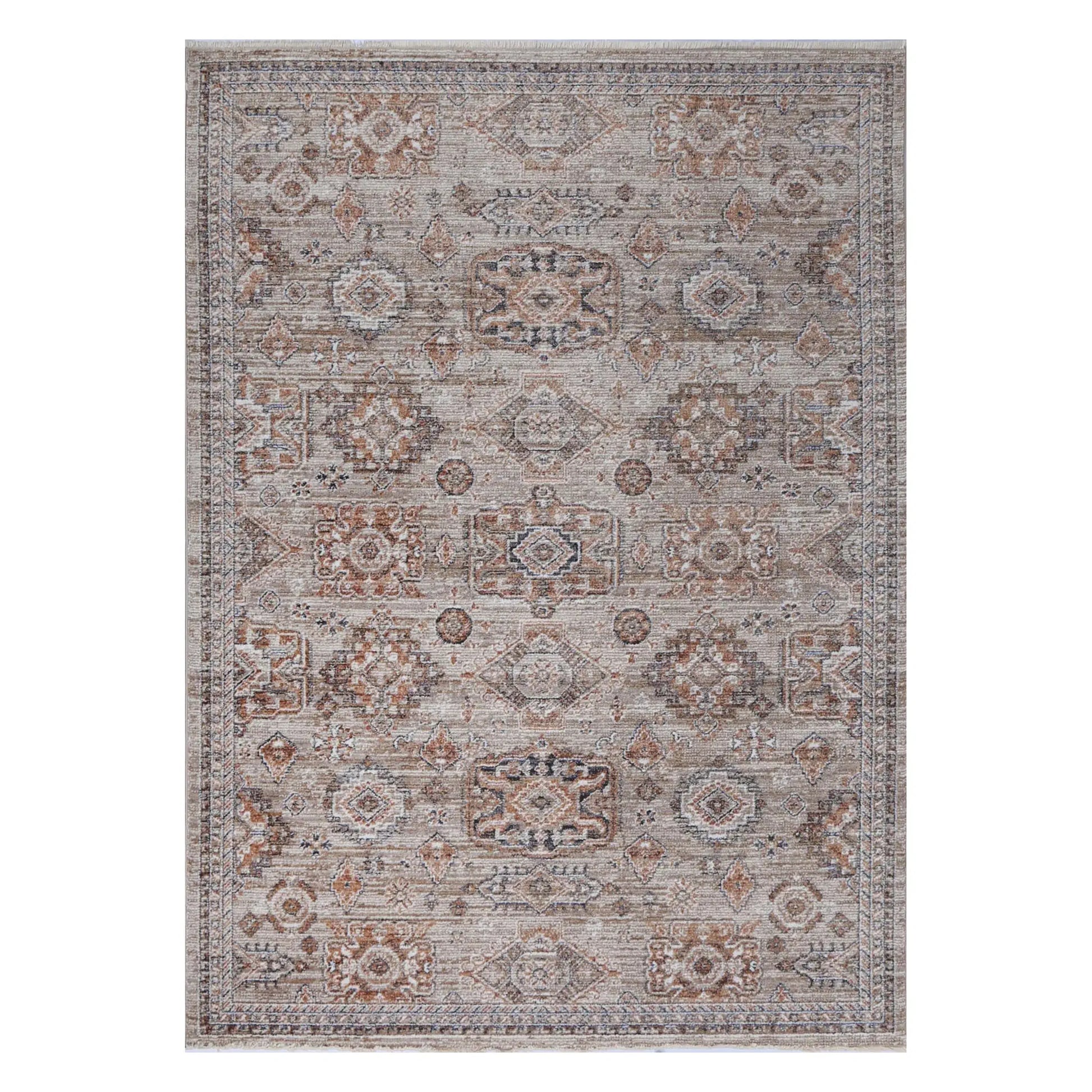 Full view of Baltimore Upton vintage inspired rug 230 x 160 cm with medallion and ornamental border