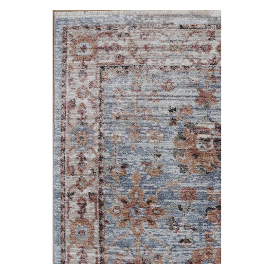 Pattern detail of Baltimore Virginia transitional ash rug showing medallion and border design