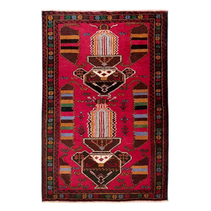 Baluchi fine hand-knotted wool rug in red 145 x 84 cm full view