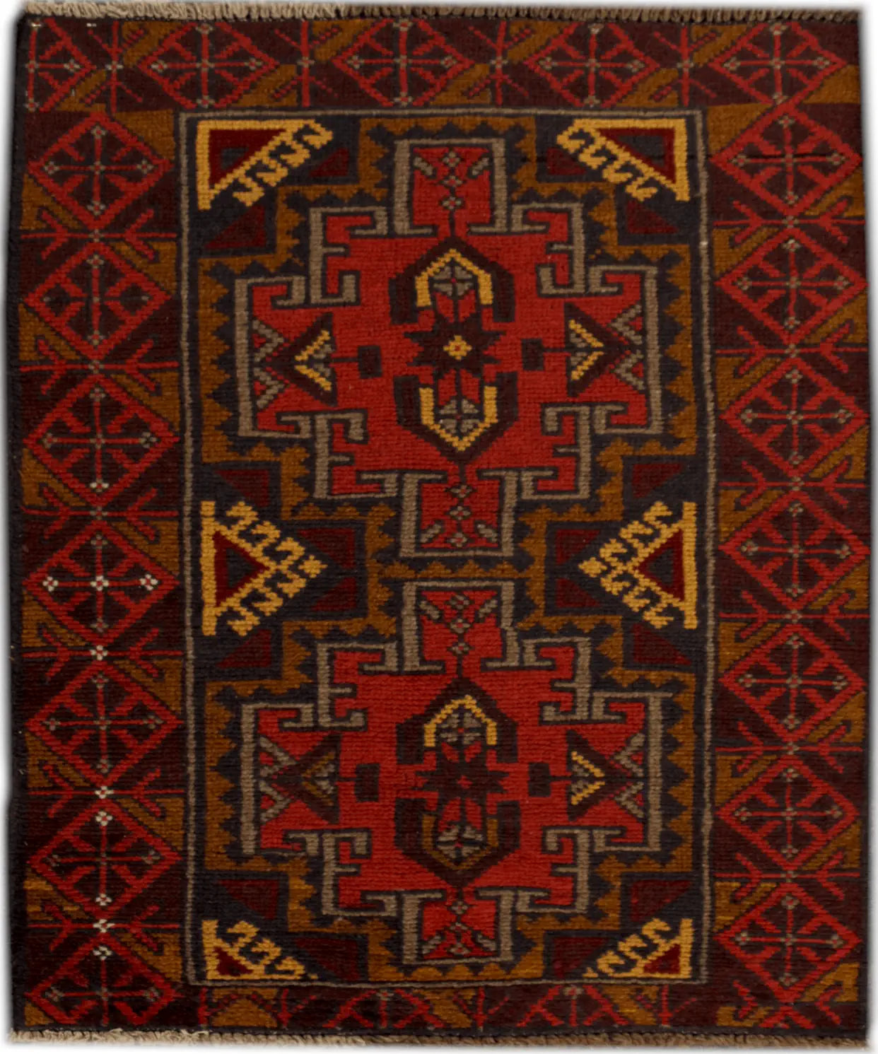 Baluchi rug central pattern detail