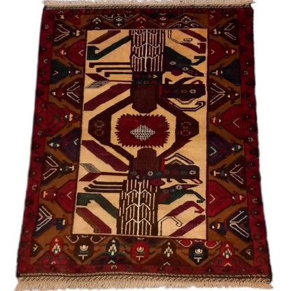 Baluchi hand-knotted wool rug 184 x 113 cm full view