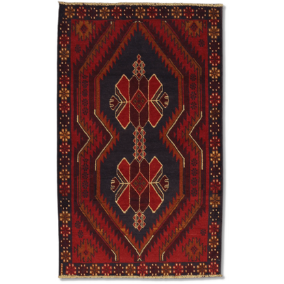 Baluchi hand-knotted wool rug 186 x 114 cm full view