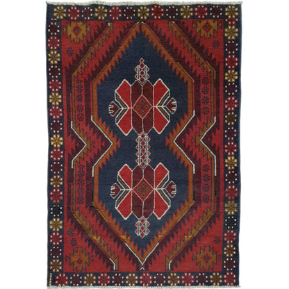 Baluchi rug central motif detail