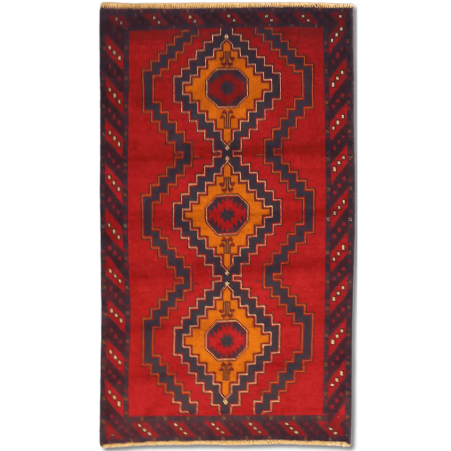 Baluchi Hand-Knotted Wool Rug - 194 x 115 cm