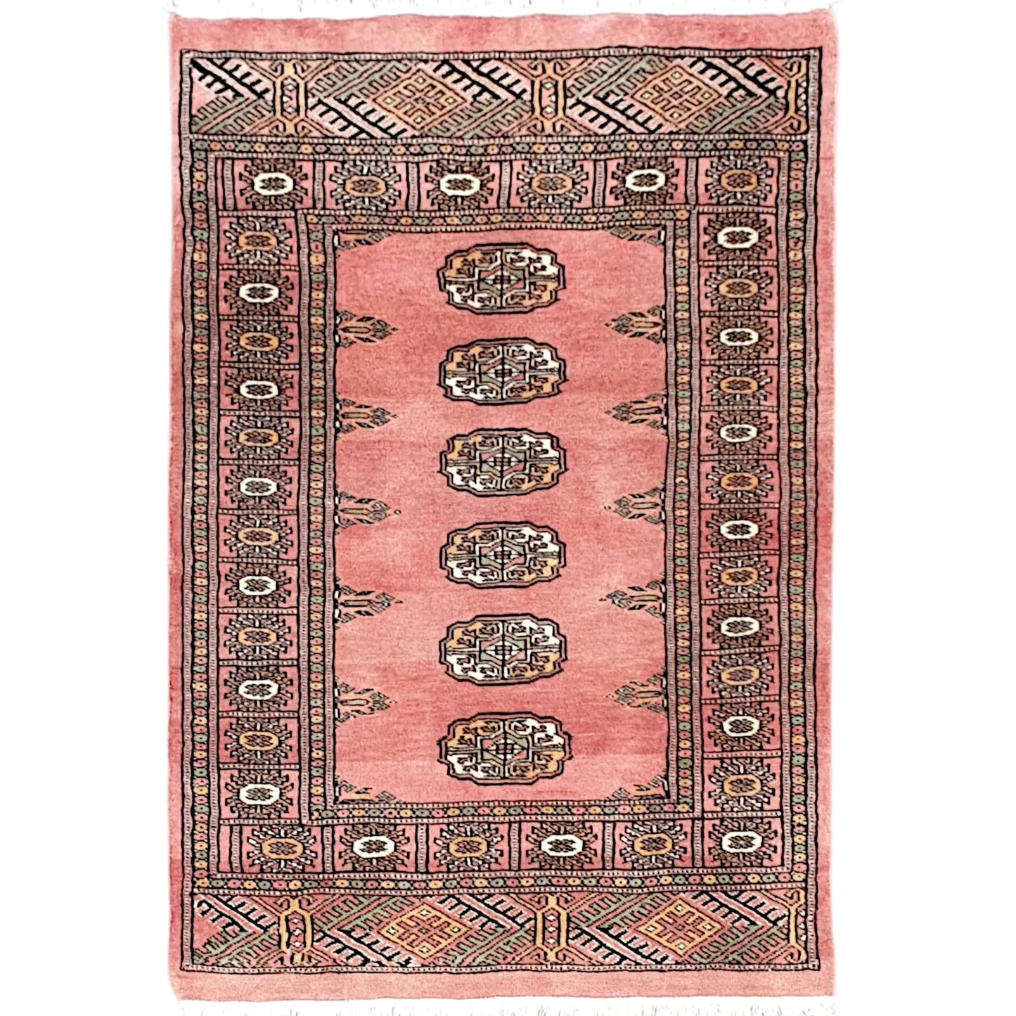 Bokhara hand-knotted wool rug 126 x 81 cm full view
