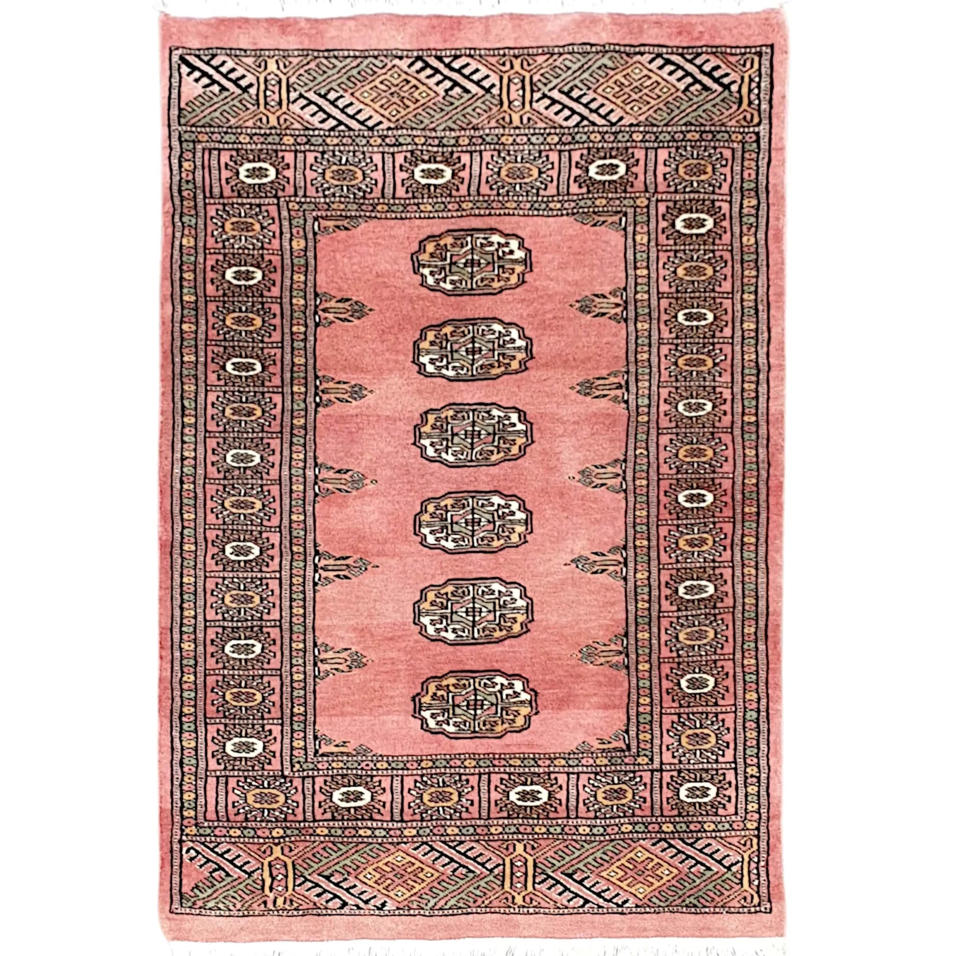 Bokhara hand-knotted wool rug 126 x 81 cm full view