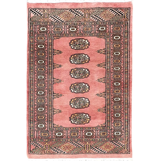Bokhara hand-knotted wool rug 126 x 81 cm full view