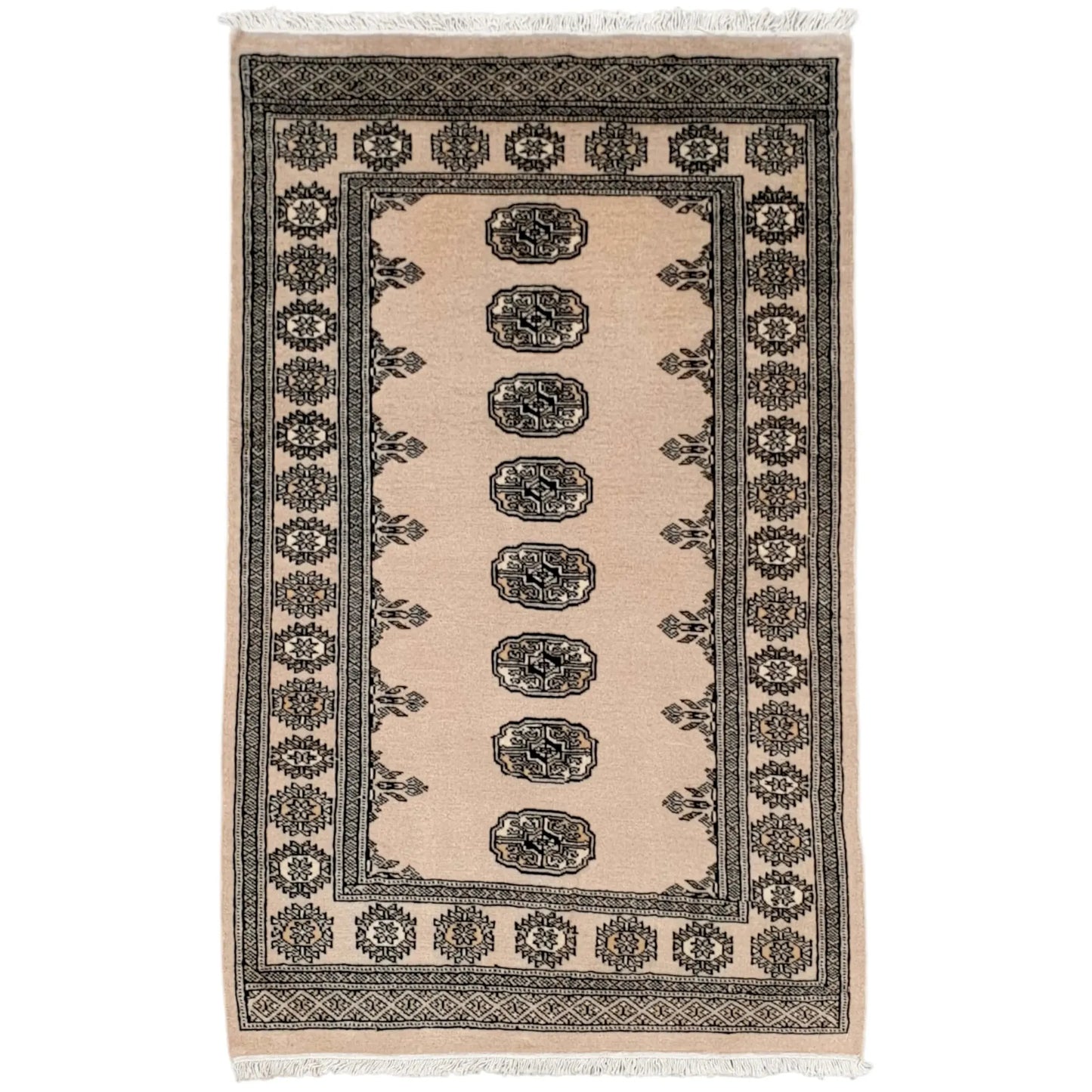Bokhara hand-knotted wool rug 159 x 94 cm full view