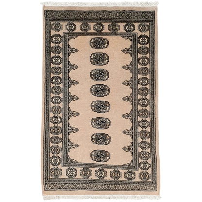 Bokhara hand-knotted wool rug 159 x 94 cm full view