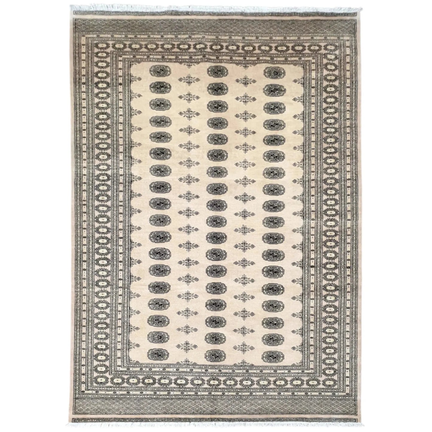 Bokhara hand-knotted wool rug 309 x 203 cm full view