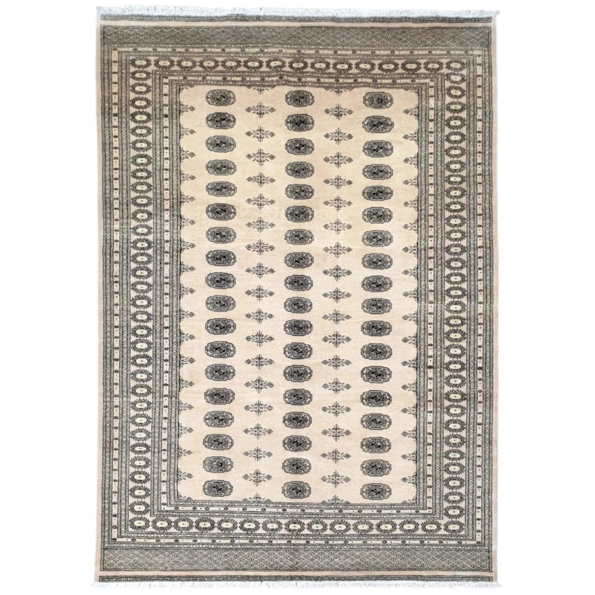 Bokhara hand-knotted wool rug 309 x 203 cm full view