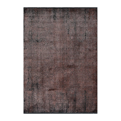 Full view of Brooklyn 100 copper mosaic modern rug with layered textured pattern