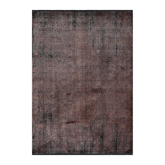 Full view of Brooklyn 100 copper mosaic modern rug with layered textured pattern