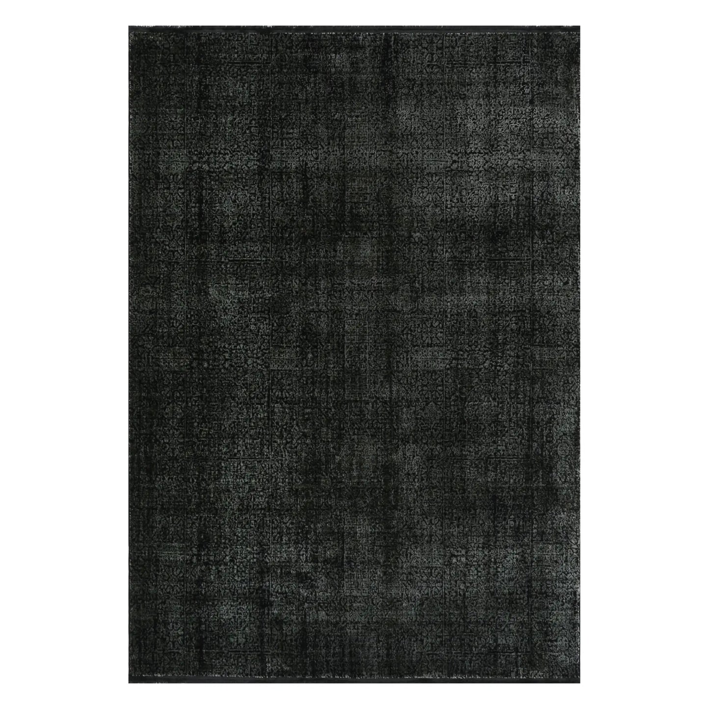Full view of Brooklyn 100 emerald mosaic modern rug with layered textured pattern