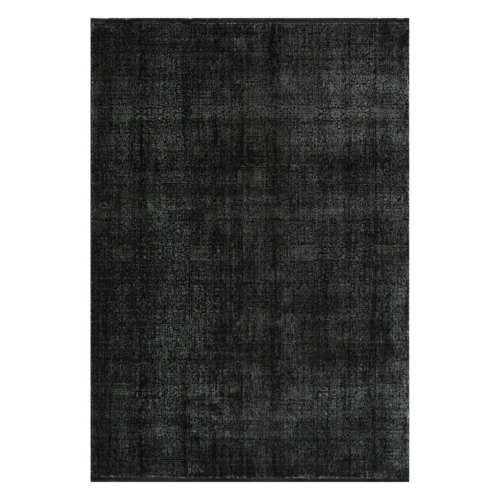 Full view of Brooklyn 100 emerald mosaic modern rug with layered textured pattern